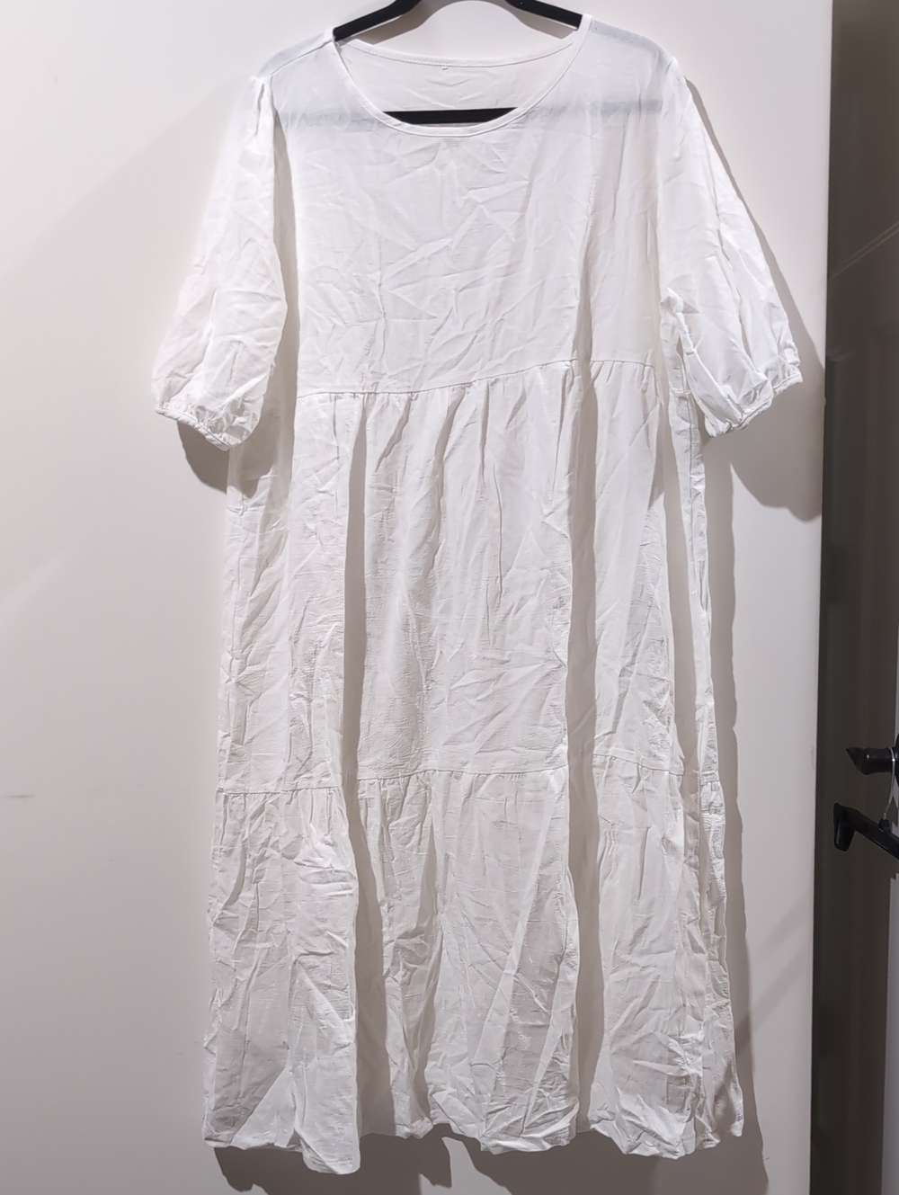 White Girls' Tiered Cotton Dress